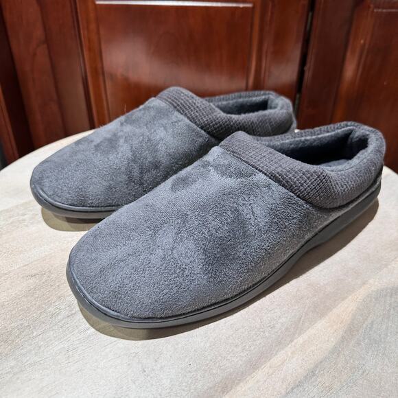 Wembley Mens Memory Foam Slippers Size 13 14 XXL Gray Indoor Outdoor Shoes New - Picture 2 of 13